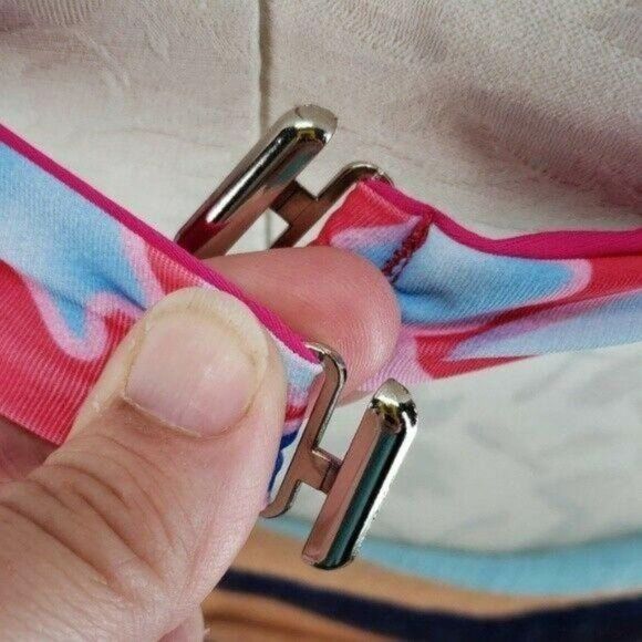 Boutique Reversible Pink floral rope‎ braid tie bikini top medium - Picture 5 of 8